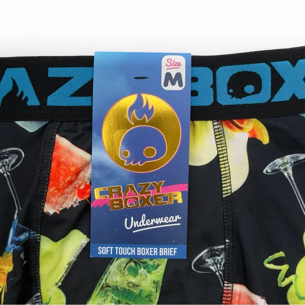 Cocktails Mixed Drinks Crazy Boxer Briefs Mens Size Medium Underwear Margarita